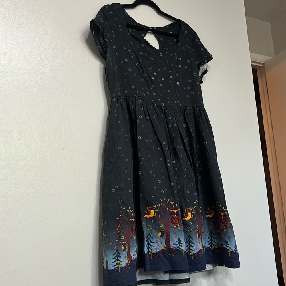 Plus size unique star and owl print dress from ModCloth 2x